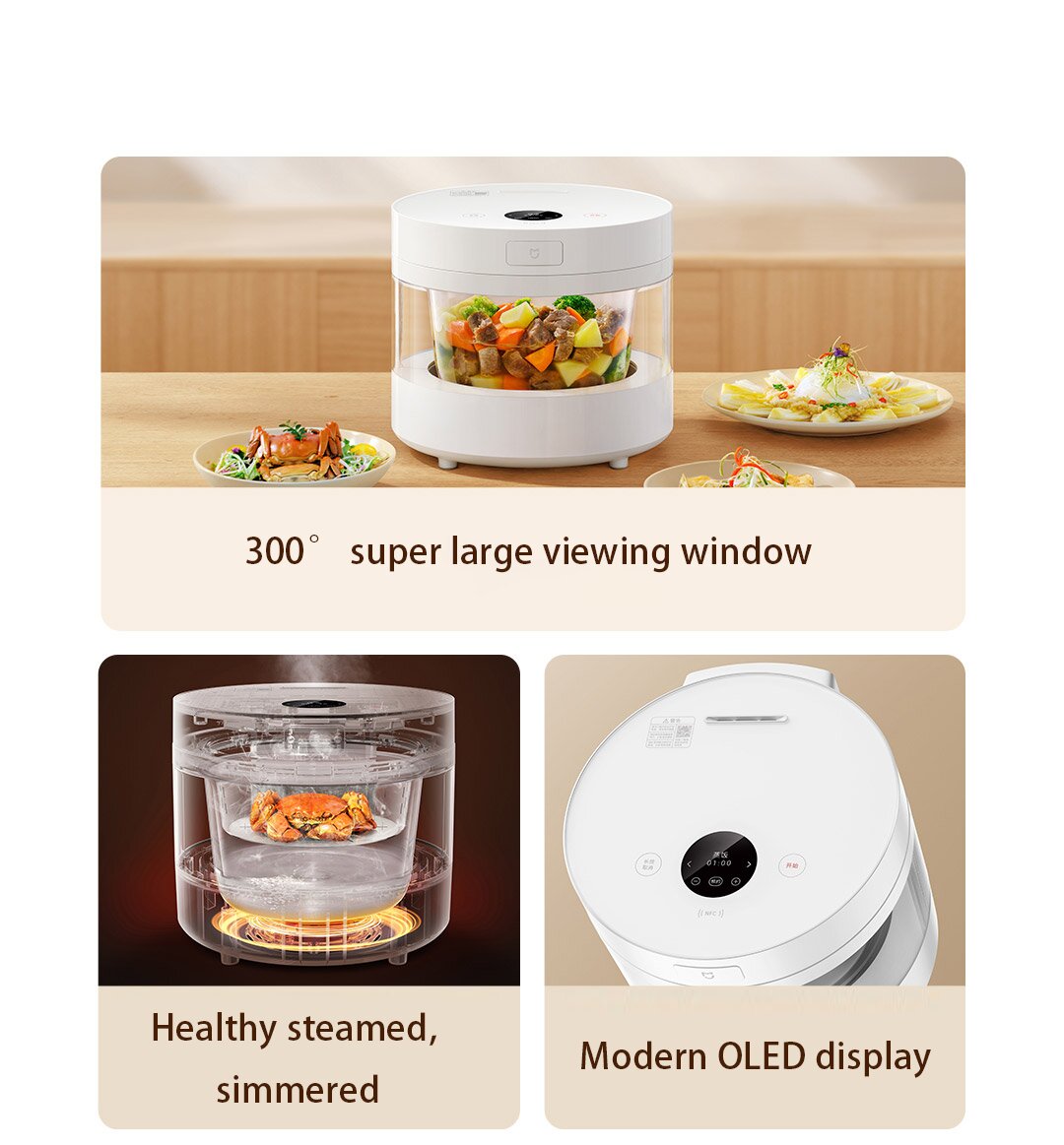 New Xiaomi Mijia 4L Transparent Steam Electric Intelligent Rice Cooker