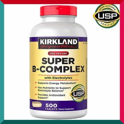 Kirkland Super B-Complex with Electrolytes 500 Tablets (EXP: 03/2028)