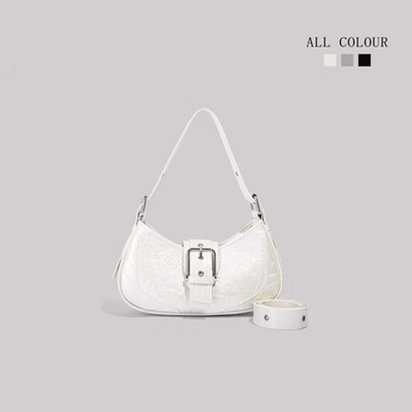 法棍腋下包小眾單肩斜挎包【白色】【尺寸：28cm*8cm*14cm】#S078035613