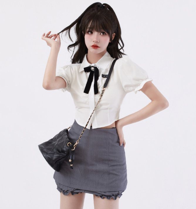 時尚套裝（上衣+半身裙 S-L碼）(下單後聯絡客服確認發貨尺碼)#F224015001