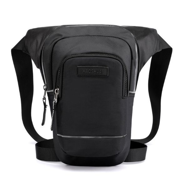 情侶休閒反光腰包斜挎包（黑色長寬20cm下寬14cm厚6cm高27cm）#S75023371