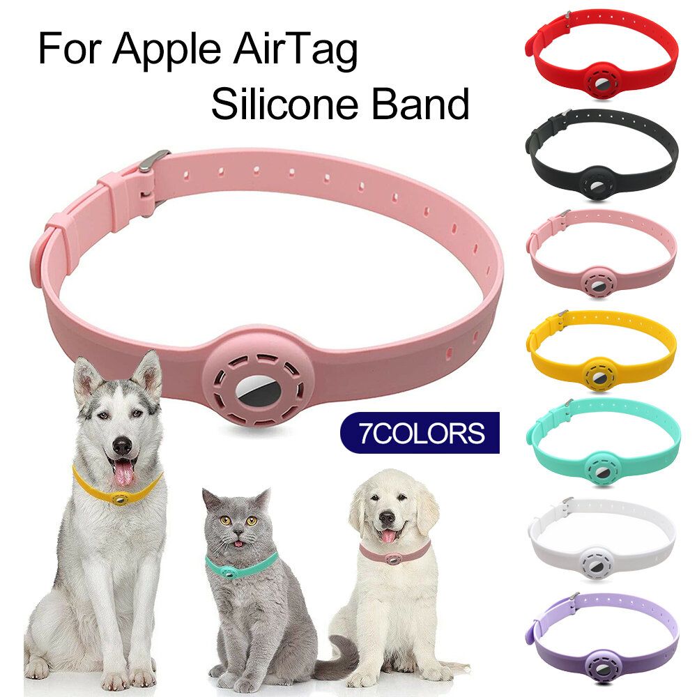 Red Silicone Cat Collar Pet Tracking DogLoop For Apple AirTag Air Tag Anti Lost