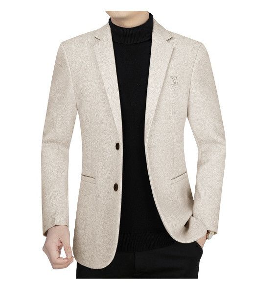 商務休閒西服上衣外套【M-4XL】【WW2201白灰】 (下單後聯絡客服確認發貨尺碼) #H246018083