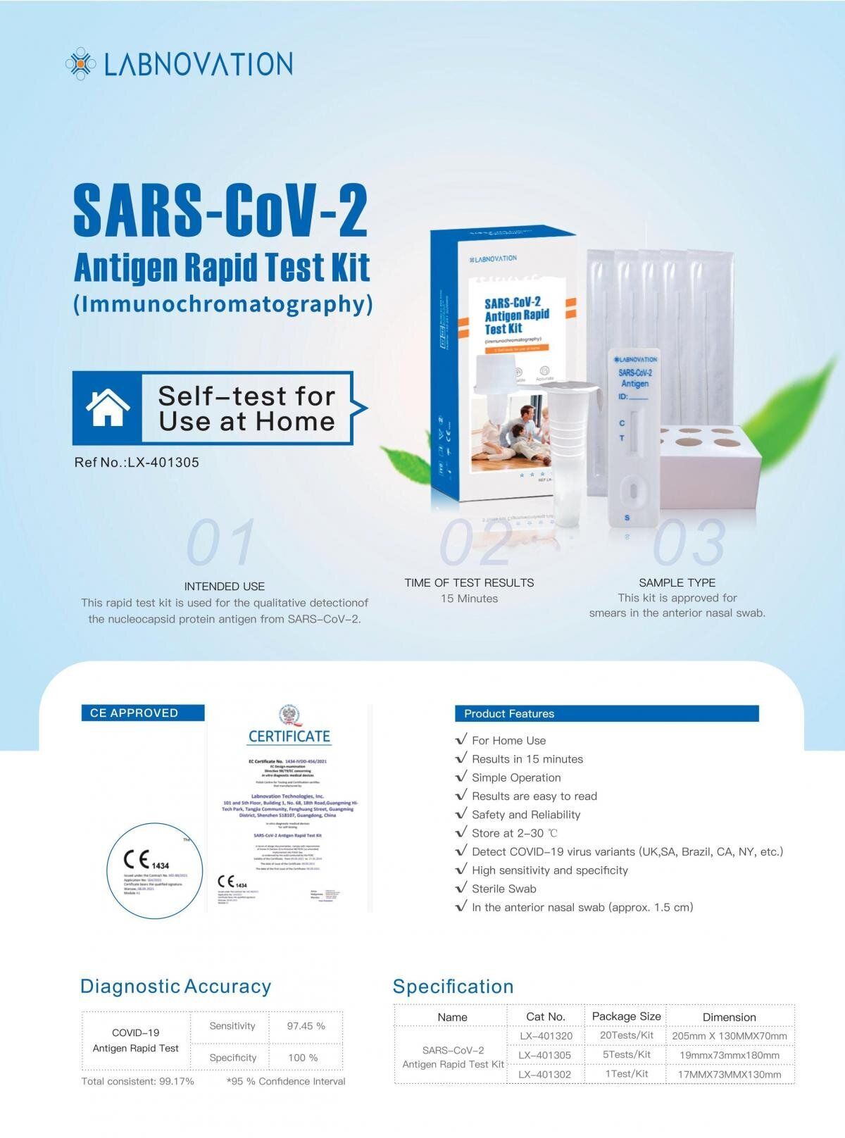LABNOVATION | (10 Packs) LABNOVATION COVID-19 (SARS_CoV-2) Antigen ...