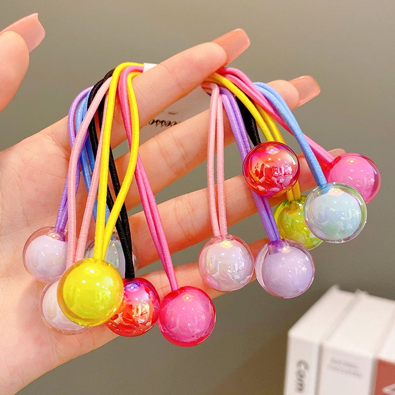 兒童高彈力雙頭皮筋髮繩彩色頭繩頭飾髮飾(醉波-5個)