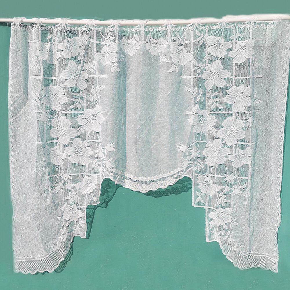 White Lace Kitchen Home Window/Door Cafe Curtain Single Panel 150*120cm
