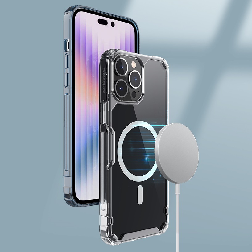 iPhone 15 Pro Max 6.7" MagSafe內置磁吸四角氣囊邊框加厚TPU 亞克力背板防摔手機保護殼本色Pro系列