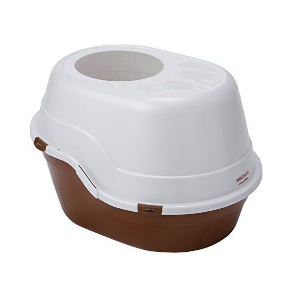 Necoco封閉式單層貓廁所(棕色)(W25099)