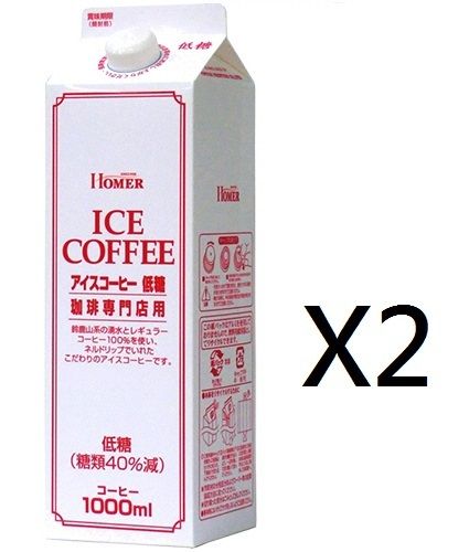 HOMER | 日本ICE COFFEE 低糖咖啡1000ML X2 賞味期限(未開封前): 2024