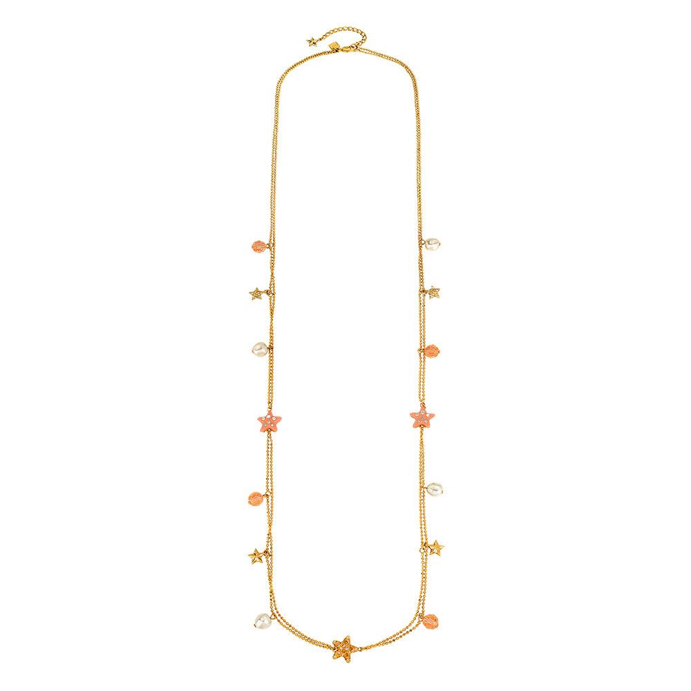 Göessele: gold plating, rhinestone, faux pearl, crystal bead, enamel necklace