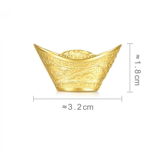 周生生| 999.9黃金「福」字足金元寶擺件計價黃金約0.5 兩| 尺碼: 0.5兩