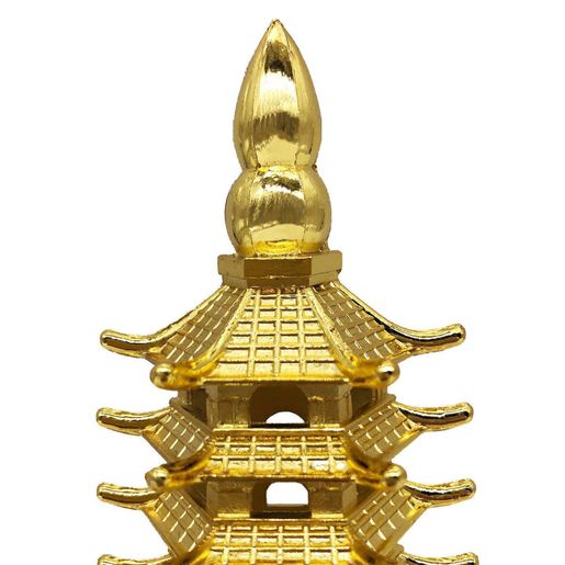 2virgo | 文昌塔風水擺設26cm 十三層金色合金文昌塔風水升職加薪升官