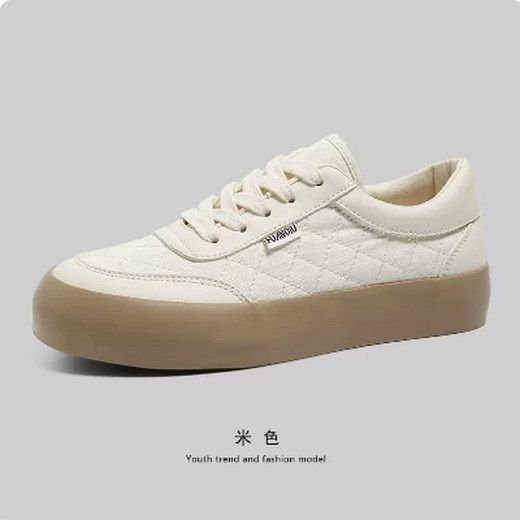 百搭休閑板鞋（W112米色   尺碼：35-40）(下單後聯絡客服確認發貨尺碼)#F091019131