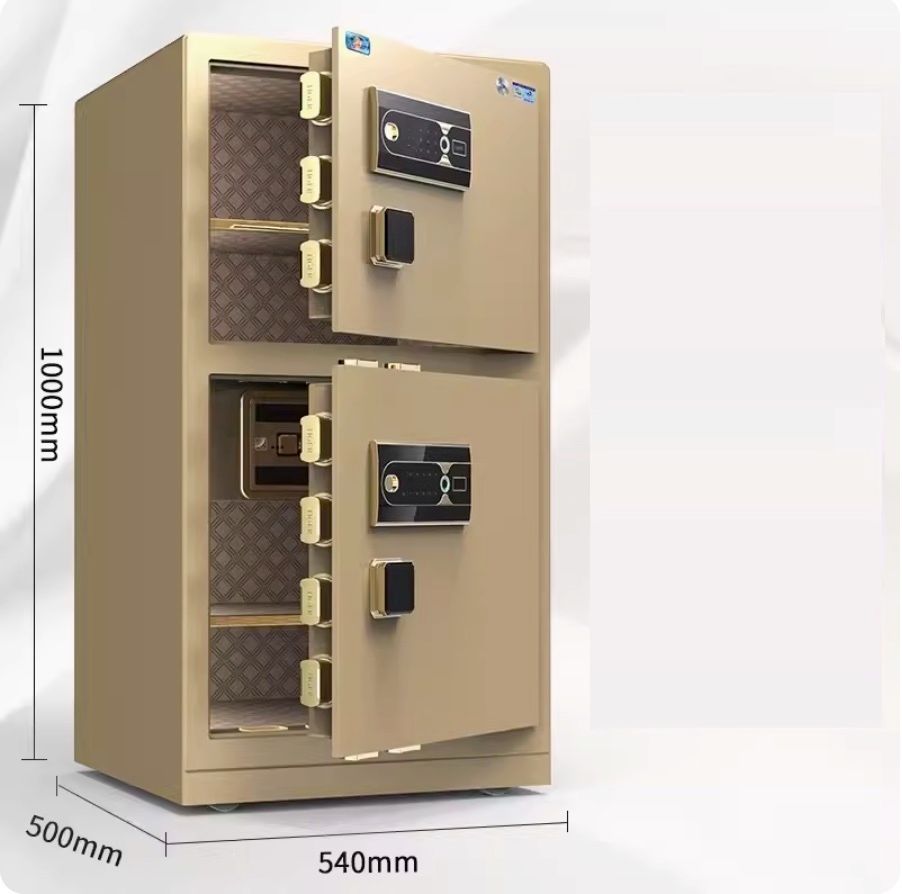 雙門指紋辦公夾萬（CSP安全認證-1米雙門香檳金（WiFi款）+遠程授權）