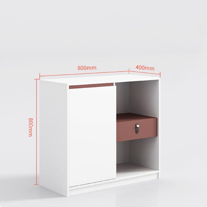 辦公室文件櫃推拉式存儲數據檔存儲櫃木材密碼鎖櫃40x80x80cm#H099023357