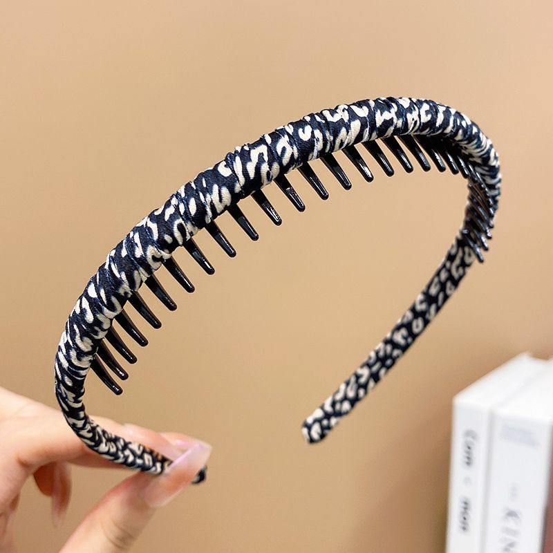 兒童豹紋碎發劉海頭箍發箍髮飾(3#黑色豹紋)