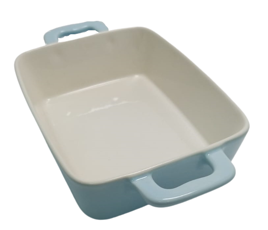 Stoneware Deep Rectangular Oven Dish, 21cm Blue