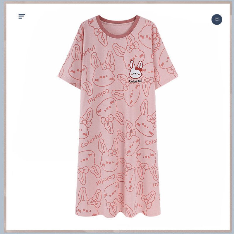 短袖睡裙睡衣【M-XXL碼 F-66011】【下單后聯絡客服確認發貨尺碼 】