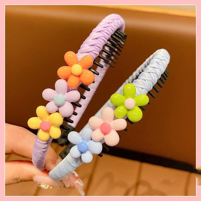 兒童可愛頭箍髮箍髮飾(19#紫色小花-2件套)