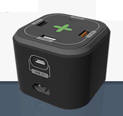 GAN 65W 五個 USB 端口，桌面充電站,黑色