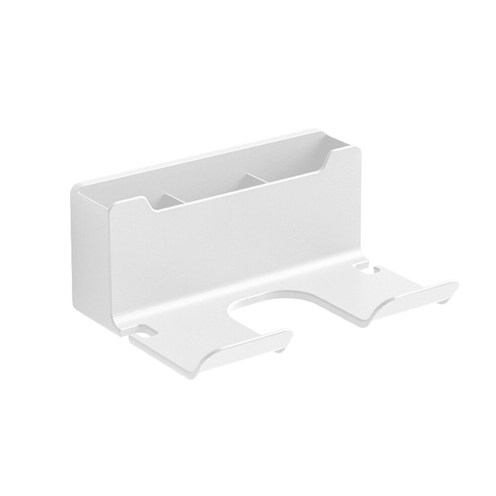 White Hair Dryer Bracket Wall Mount Bracket Hand-free Hair Dryer Bracket Free Punching Hair Dryer Shelf