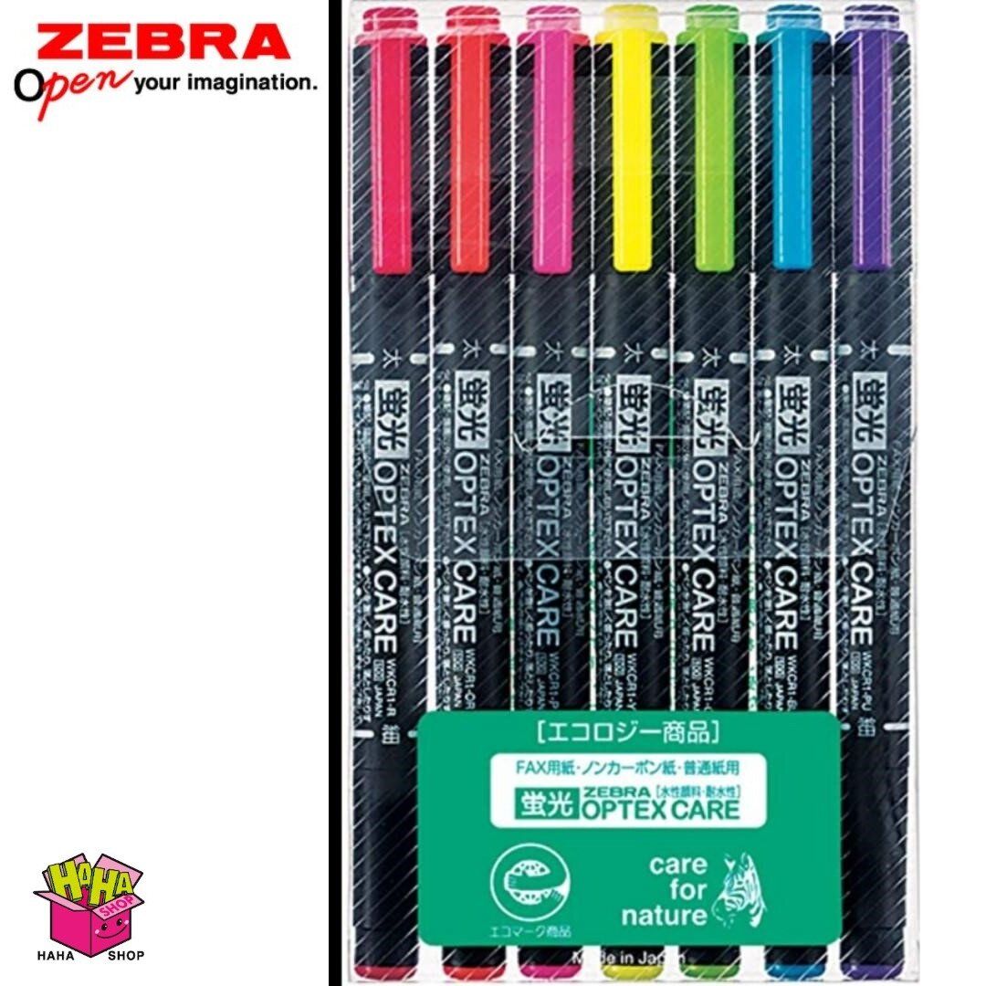 日本斑馬 | WKCR1-7C OPTEX CARE 雙頭環保螢光記號筆 (7色組) | HKTVmall 香港最大網購平台