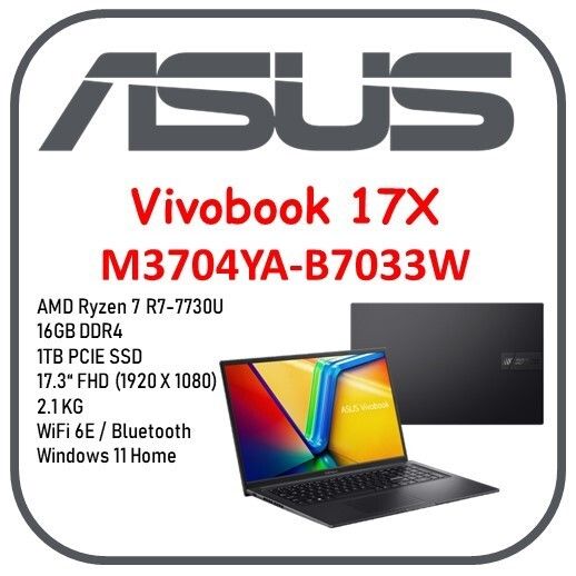 華碩 | Vivobook 17X (M3704, AMD Ryzen 7000 series) M3704YA-B7033W | RAM ...