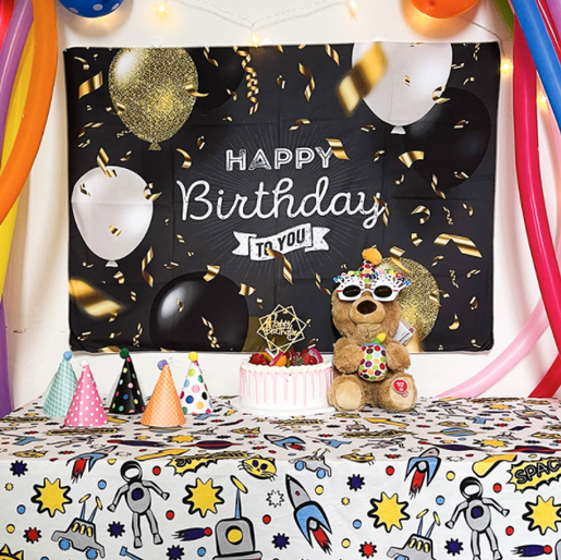 Roppongi | (Black Background) Birthhday Decoration✨Birthday Backdrop Cloth/Hanging  Decorating Cloth (can add other decorations by yourself) | HKTVmall The  Largest HK Shopping Platform