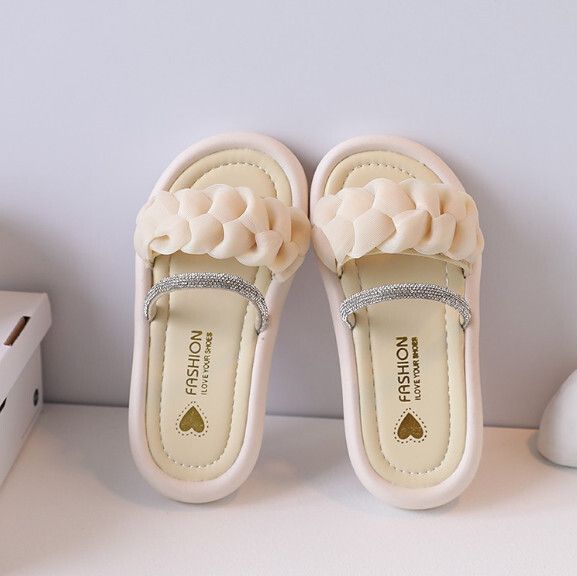 兒童凉拖鞋【23-32碼】【米白色】(下單後聯絡客服確認發貨尺碼) #F246010135