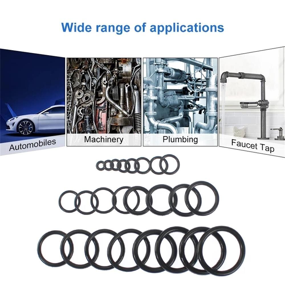 屯京 [800pcs set] Black car airconditioning seal ring boxed seal ring