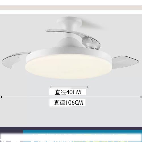 隱形風扇燈頂吊電風扇吊燈（吸頂-白色42寸-變光雙控）#N270_009_008