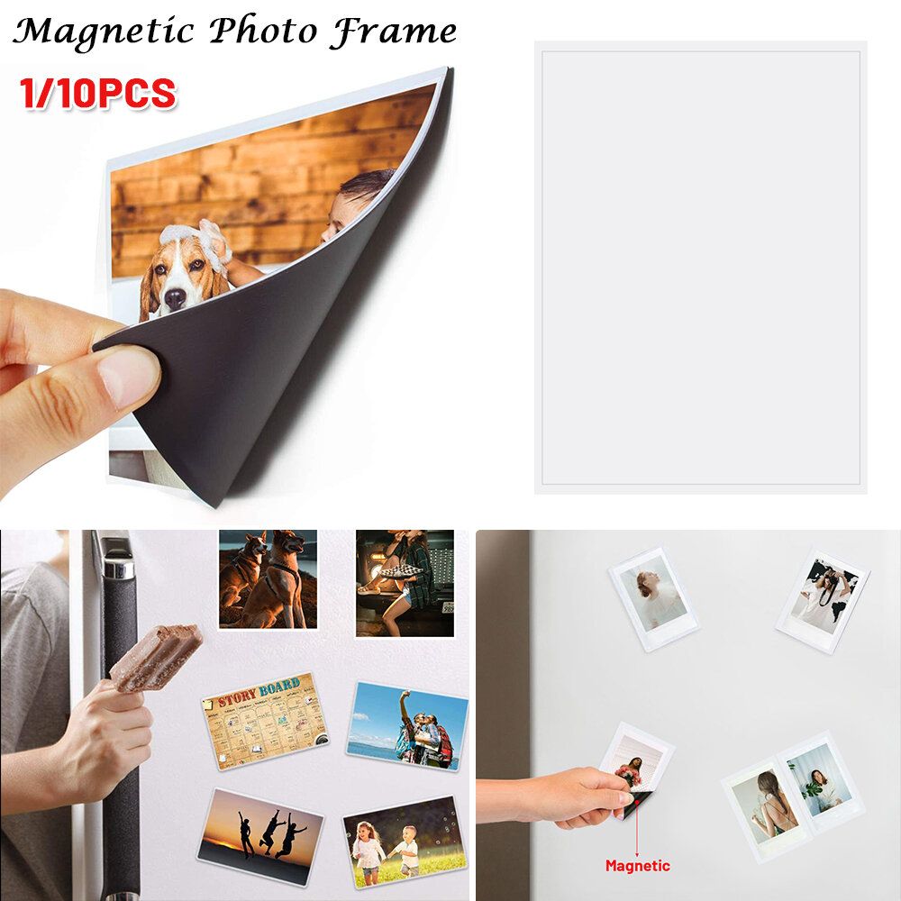 [1pc] PVC magnetic photo frame, double-layer refrigerator magnet, magnetic hollow photo frame sticker, punch-free picture frame sticker