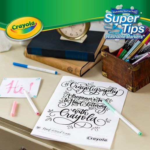 Crayola Washable Markers, Nontoxic, Super Tips - 20 markers