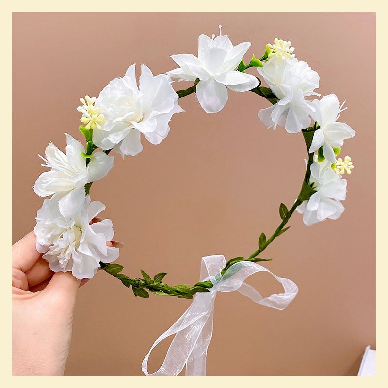 兒童甜美花環頭箍髮箍髮飾(7#白衣扶弦)