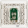 Silver SlimLine Co-Axial TV Socket single screwless clip-on front plate curved corners outlet PCSL60