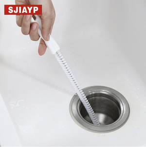 1pc Flexible Sink Cleaning Brush Pipe Dredging Brush Sewer Hair Clog  Removal Tool With Long Spiral Nylon Bristles Cleaning Brush For Kitchen Bathroom  Bathtub Toilet White bathroom accessories