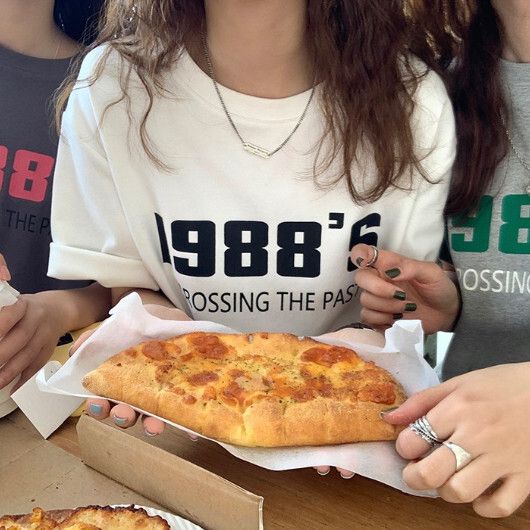 字母印花百搭圓領短袖T【白色】尺碼【M碼-2XL碼】【下單後聯絡客服確認發貨尺碼】#F128014674