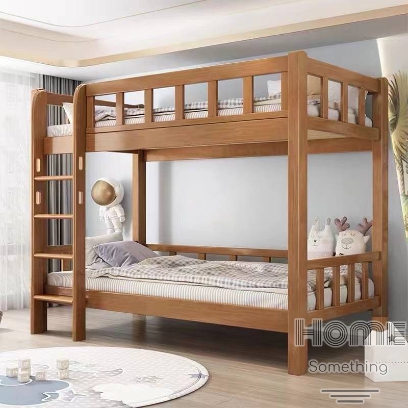 Japanese solid oak bunk bed children's bed (W120cm)(A) - HS09072_120