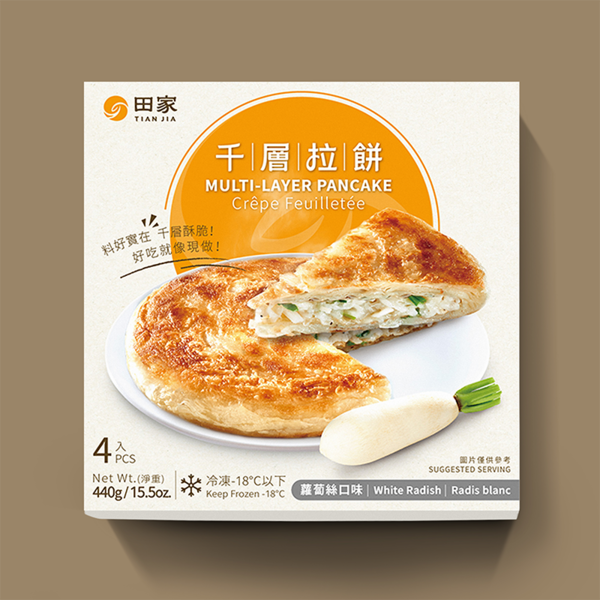 田家千層蘿蔔絲拉餅(4片) 110g/Melaleuca Radish Shredded Cake (4 pieces) 110g (Frozen -18°C)