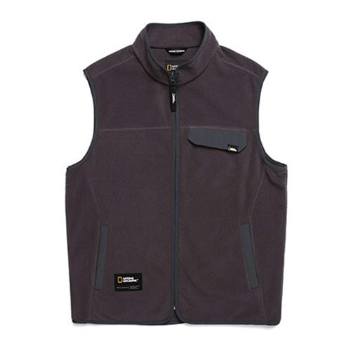 National Geographic, Men's Microfleece Vest Jacket, Color : Charcoal, Size : 95