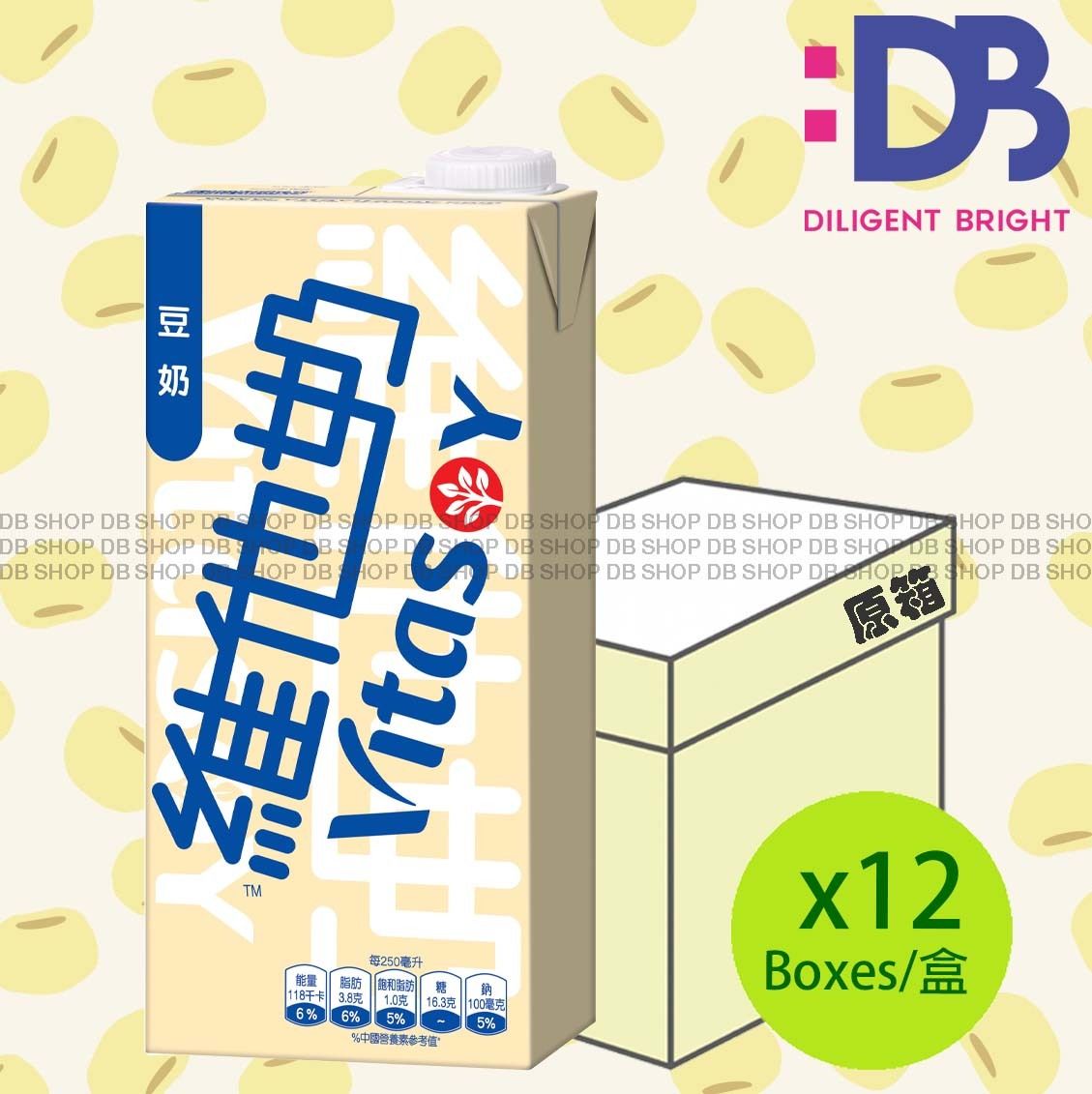 [Full Case] [家庭裝 大支] Original Soyabean Milk (1000ml X 12)