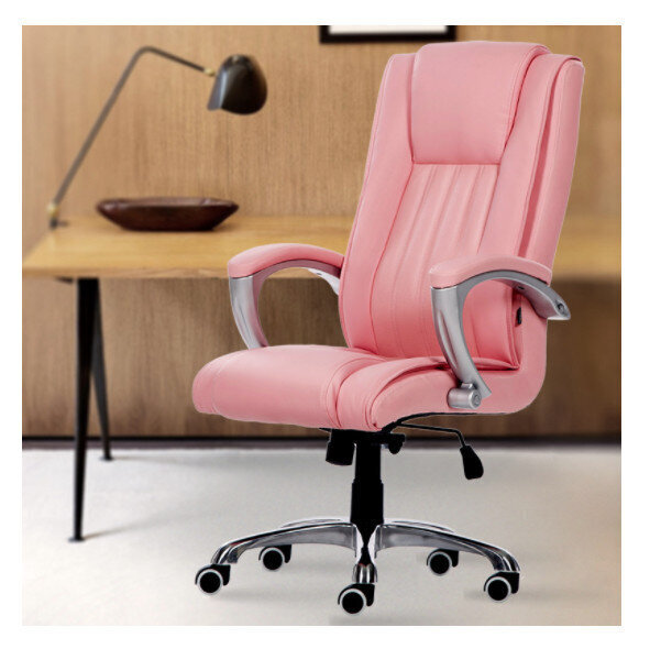 升降轉椅電腦椅電競椅(逍遙款+鋁合金腳/粉紅色)
