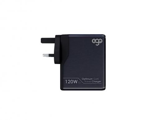 ego, 120W OPTIMUM GAN 4 USB TRAVEL CHARGER - BLACK #A2217-BLACK