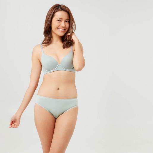 Her own words, Sustainable Sea Island Cotton Full Coverage Lightly Lined  Bra, Color : Light Grey, Size : 75B