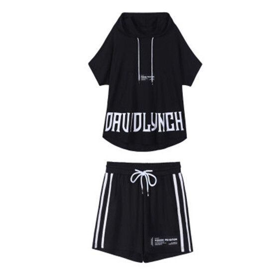 休閒運動服套裝【黑色】 (尺碼：M-3XL碼) (下單後聯繫客服確認發貨尺碼)#F158027452