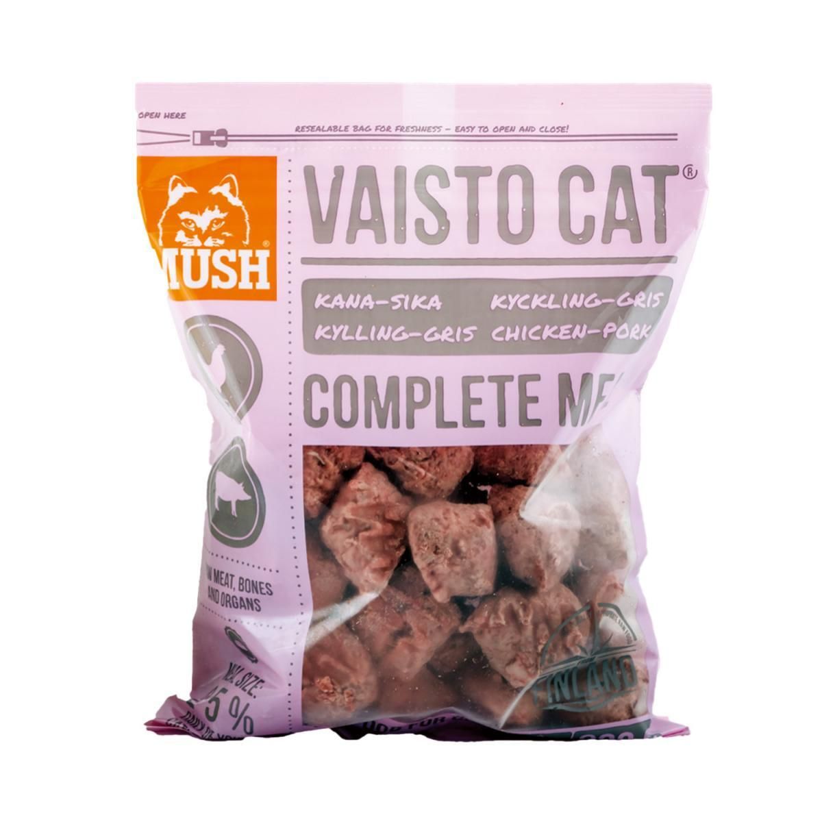 MUSH VAISTO Chicken Aurora Pork Recipe Frozen Cat Food 800G