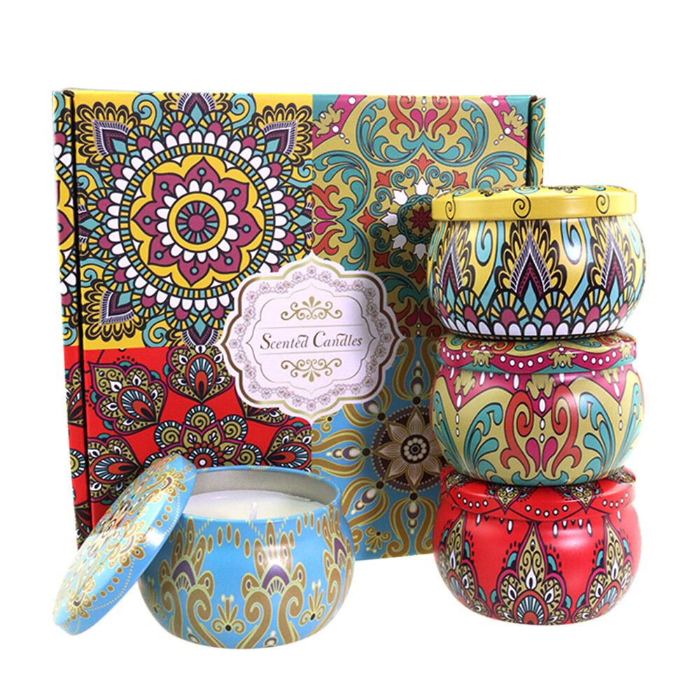 【4PCS SET】Natural Soybean Wax Scented Candle (Rose / Vanilla / Lavender / Lemon)
