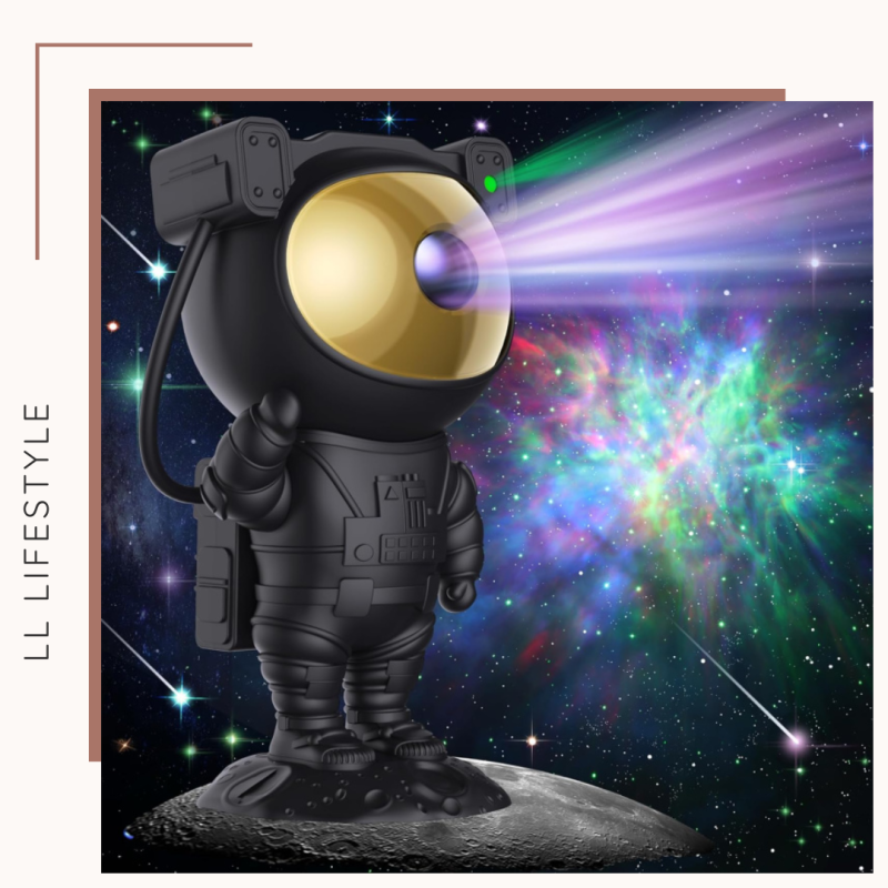 太空人星空鐳射氛圍投影燈| 星空 | 恆星 | 銀河 | 360° 可調式星空夜燈投影機| 黑色