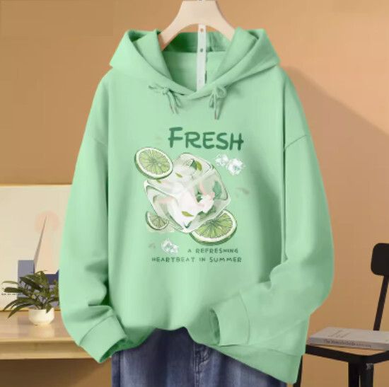 春秋款連帽衛衣【豆綠色(夏日奇遇)】【S-2XL碼】（下單後請聯絡客服確認發貨尺碼）#K011002799
