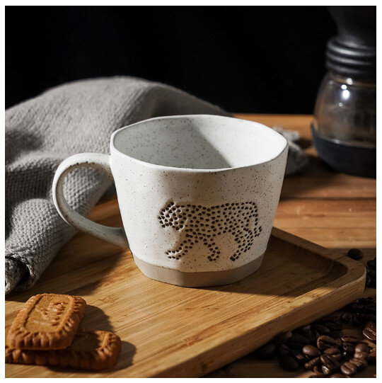 咖啡馬克杯陶瓷杯【豹子咖啡杯-單杯】(容量301-400ml)#N38_074_028